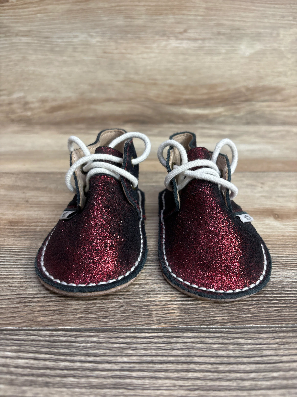 Monkey Feet Lace-Up Glitter Boots Red sz 3/4c