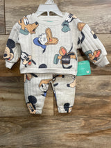 NEW Disney Baby 2pc Ribbed Mickey Mouse Set Grey sz 0-3m