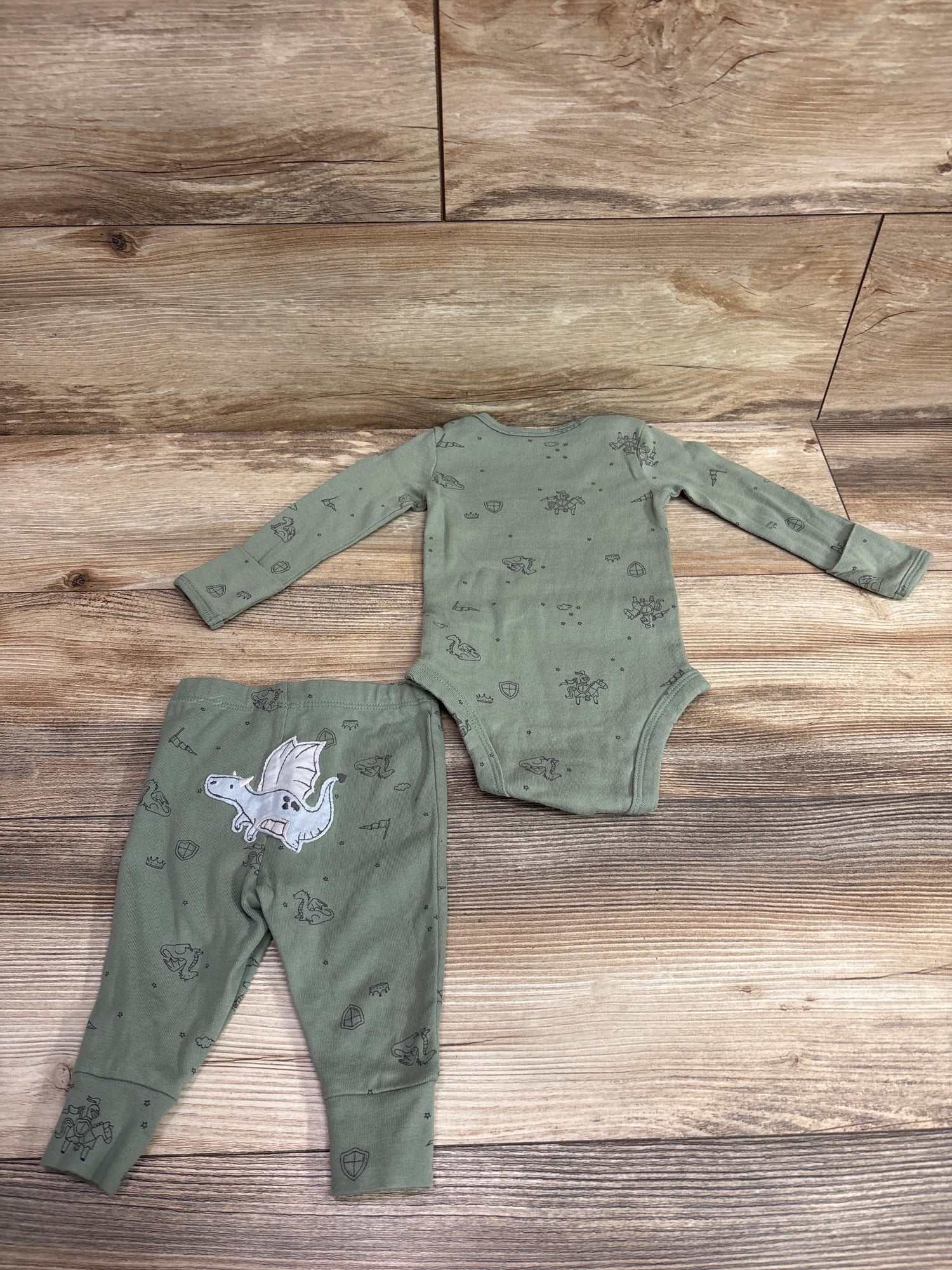 Carter's 2pc Bodysuit & Pants Set Green sz 3m