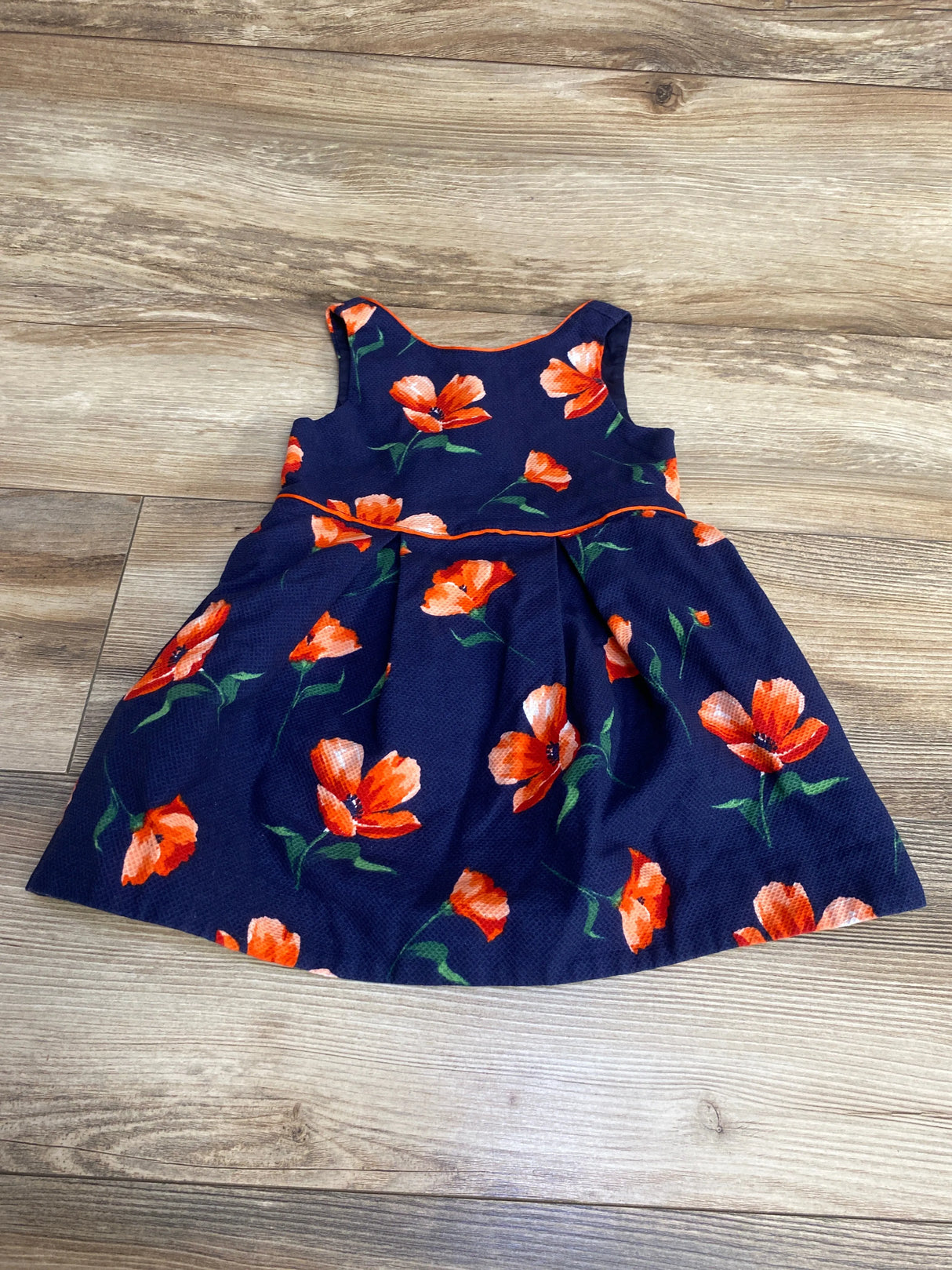 Janie and Jack Floral Pique Dress Navy sz 2T - Me n Mommy To Be