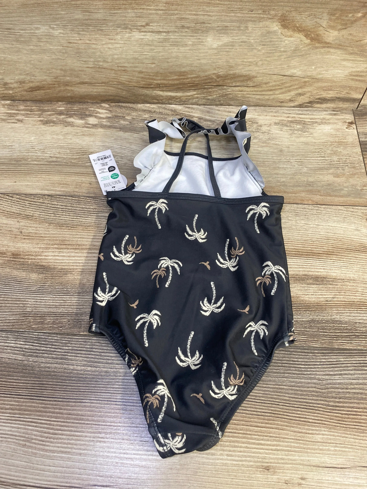 NEW Child Of Mine 1pc Palm Tree Swimsuit Black sz 4T