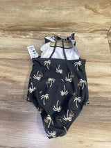 NEW Child Of Mine 1pc Palm Tree Swimsuit Black sz 4T