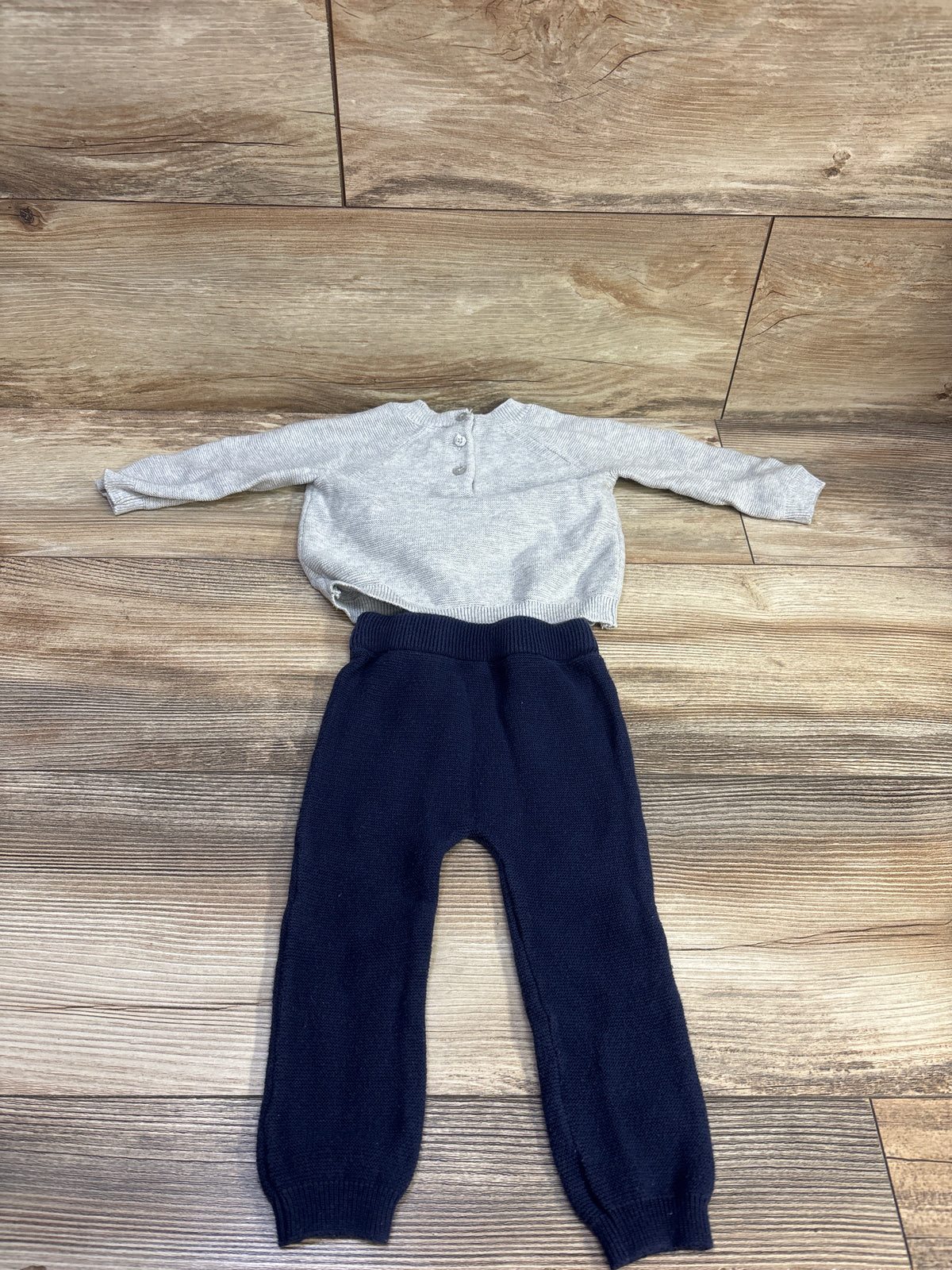 Little Me 2pc Knit Sweater & Pants Set Grey sz 6m