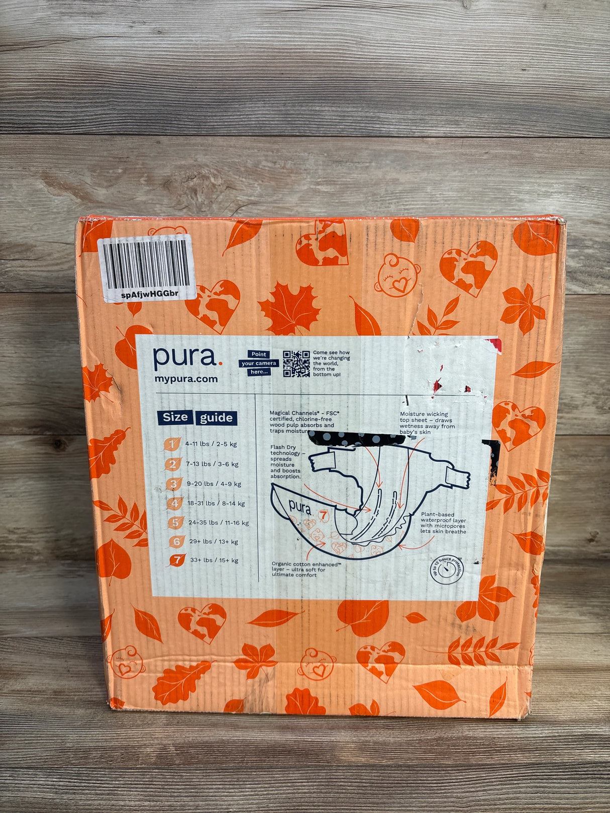 NEW Box of Pura Diapers Size 7 102ct.