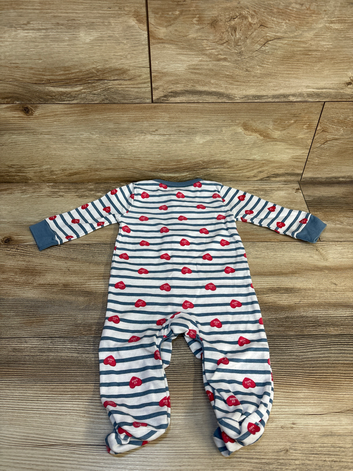 Lila & Jack Striped Be Mine Hearts Sleeper White sz 6-9m