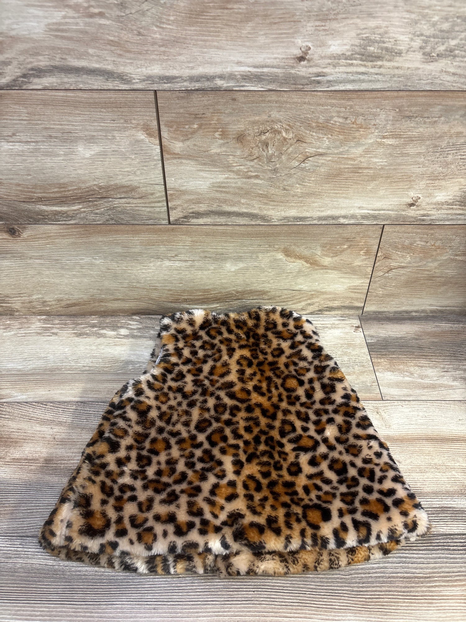 Little Me Leopard Print Plush Vest Brown sz 24m