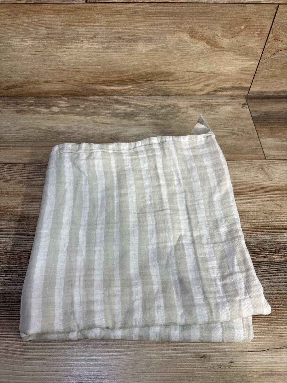 Cloud Island Striped Muslin Swaddle Baby Blanket White