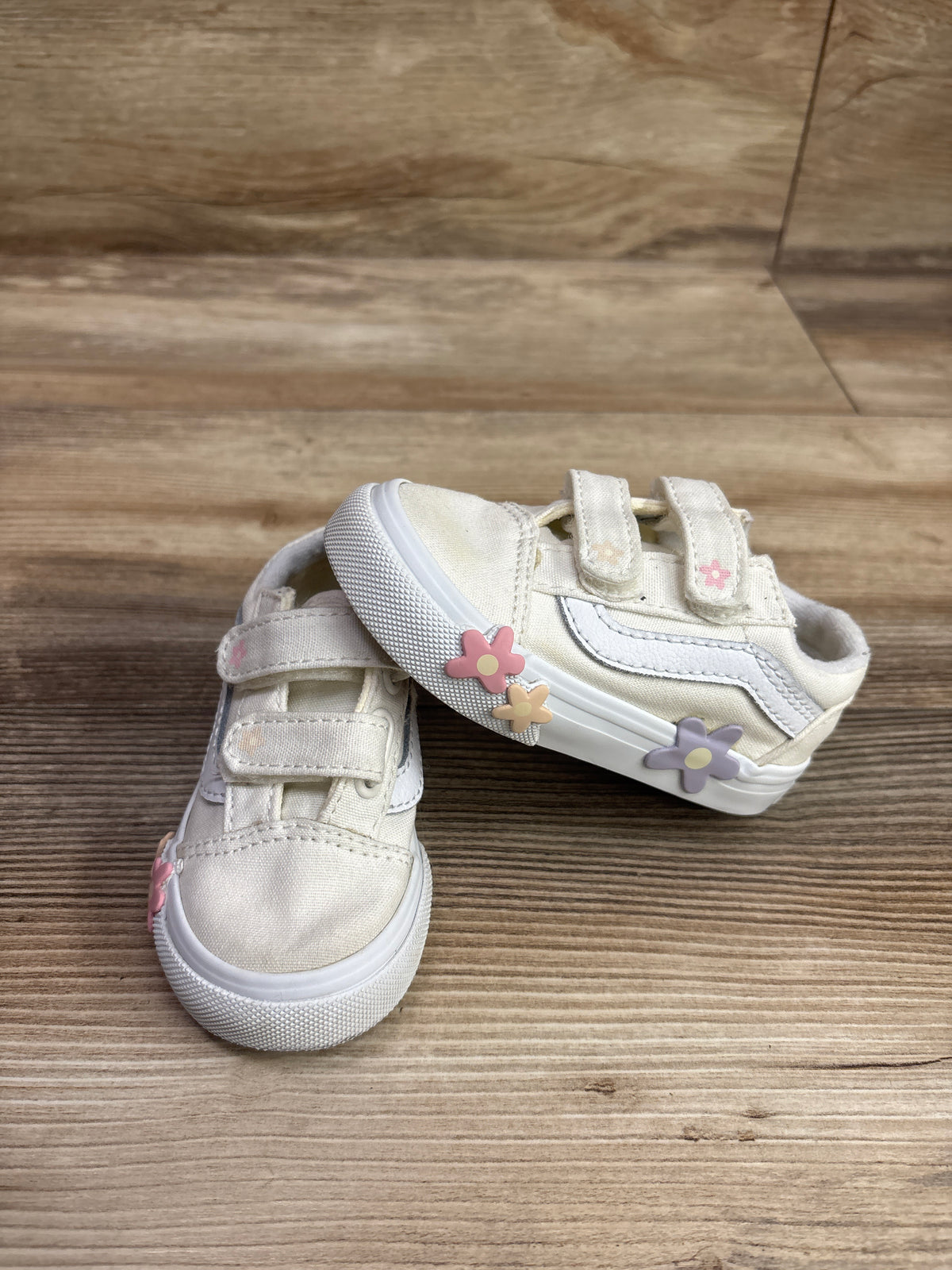 Vans Old Skool V Floral Cream Sneakers sz 5c