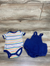 Cat & Jack 2pc Striped Bodysuit & Romper Cream sz 3-6m