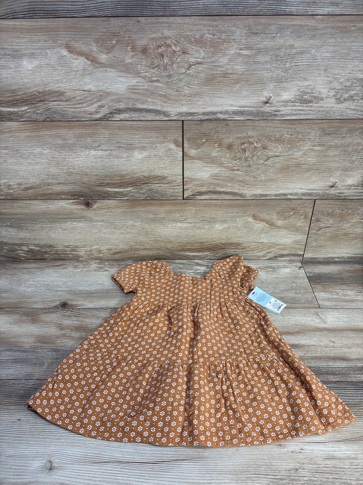 NEW Cat & Jack Floral Dress Brown sz 2T