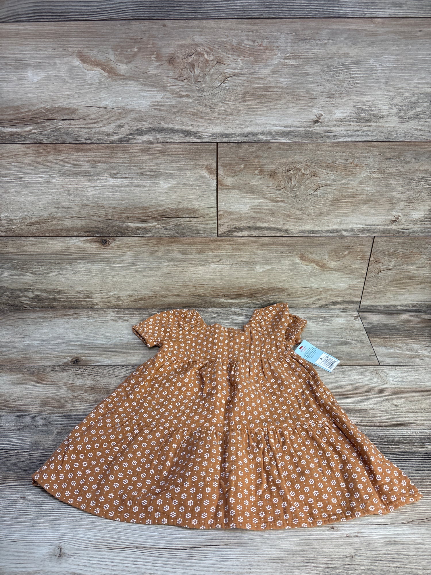 NEW Cat & Jack Floral Dress Brown sz 2T
