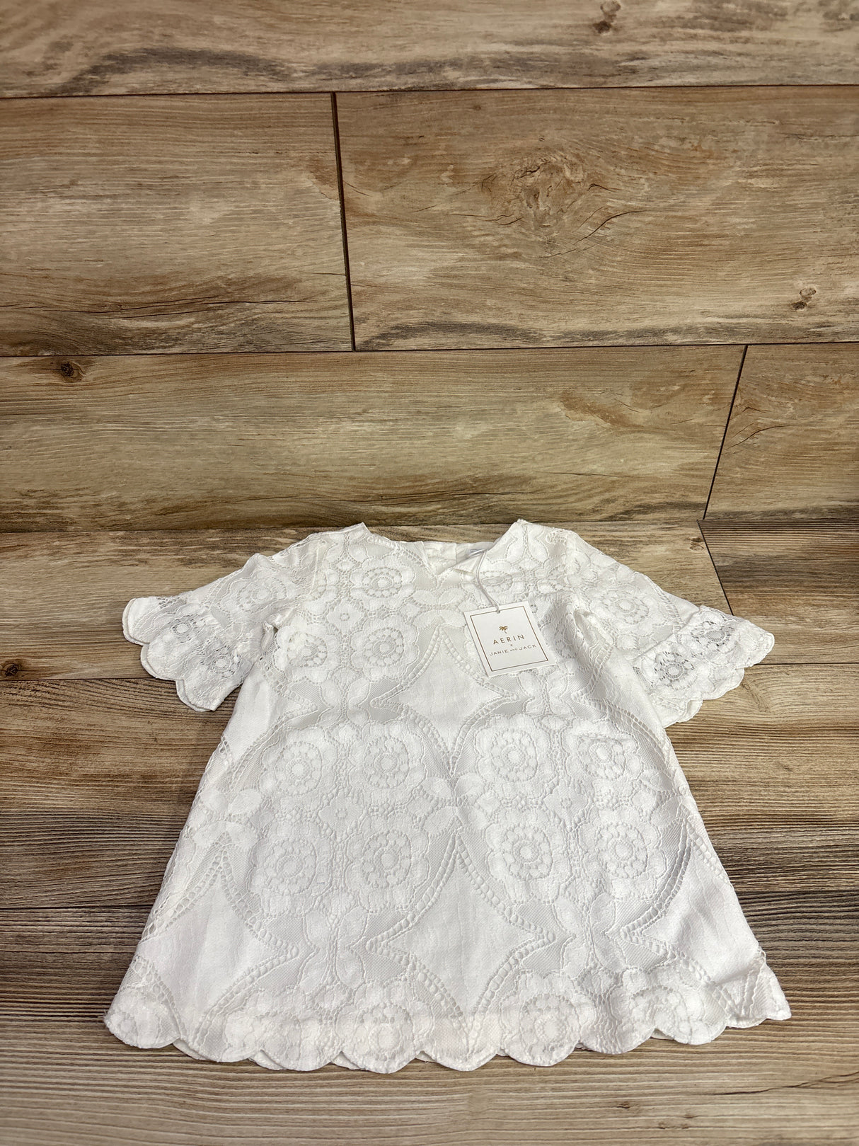NEW Janie & Jack x Aerin Lace Scallop Hem Dress White sz 2T