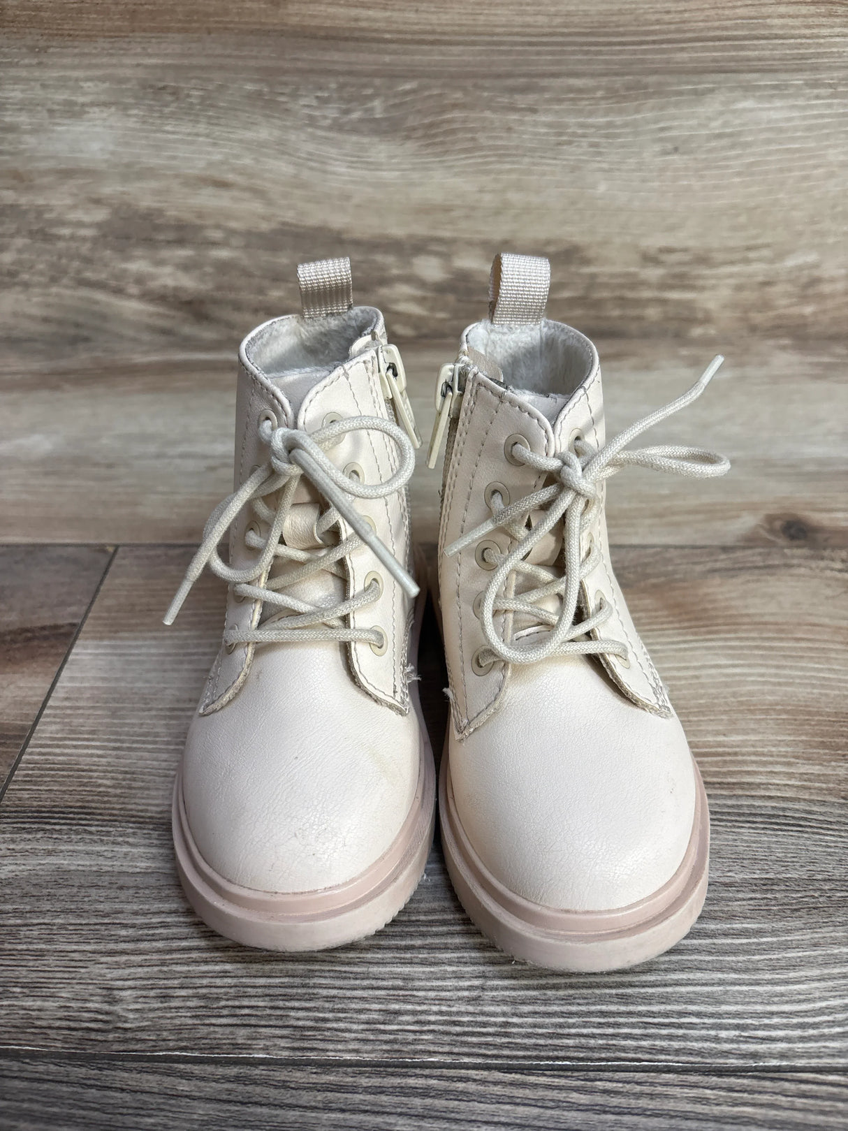 H&M Lace Up Boots Beige sz 6c
