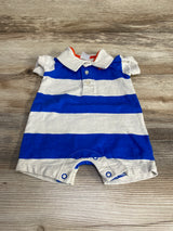 Carter's Polo Striped Shortie Romper Beige/Blue sz 3m