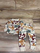 Carter's 2pc beige waffle knit pajama set for baby with abstract leaf print