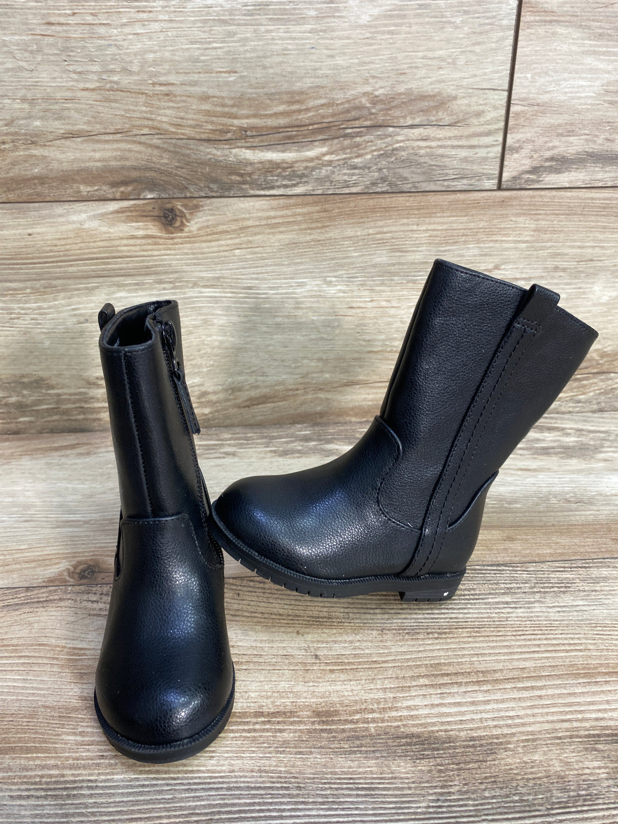 Cat & Jack Ryleigh Riding Boots Faux Leather Black sz 5c