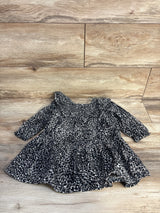 Old Navy Smocked Flutter Long Sleeve Top Black sz 2T