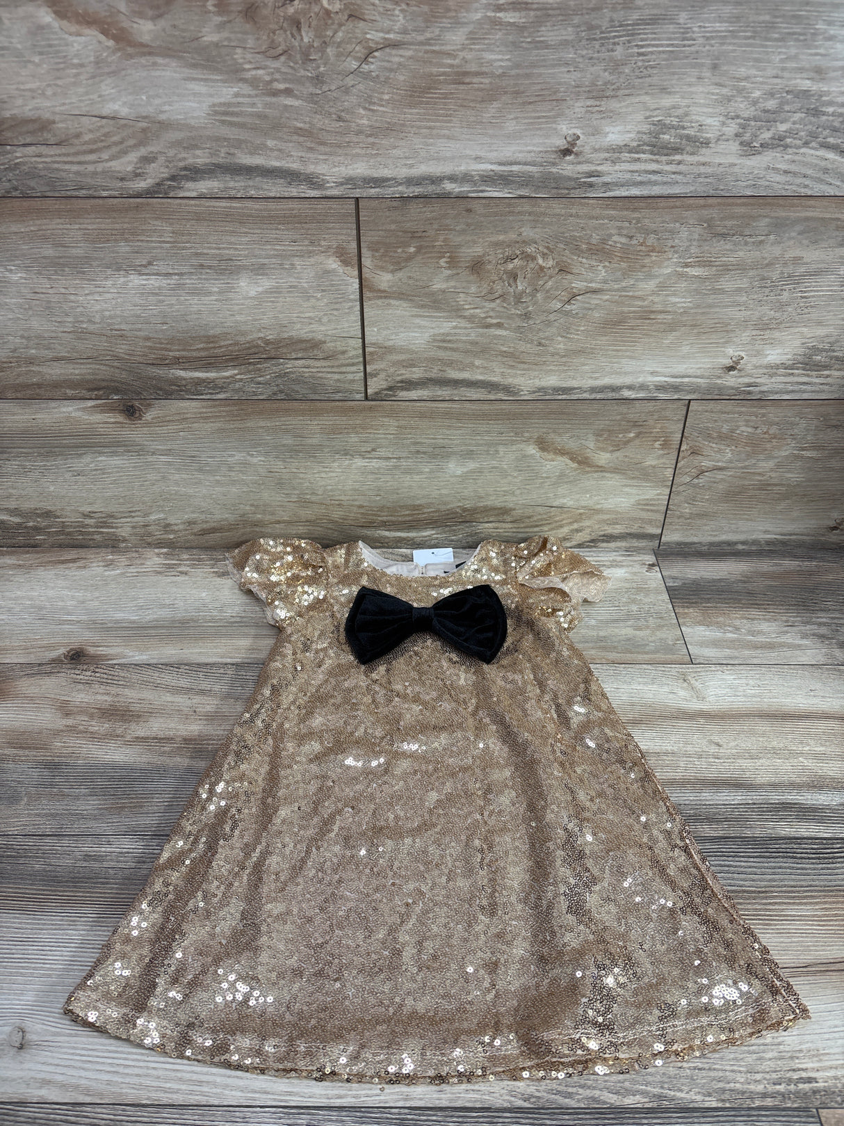 NEW Zunie Sequin Embellished A-Line Dress Gold sz 4T