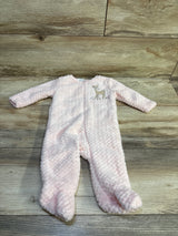 Pink plush baby sleep and play romper with deer graphic by Me n Mommy To Be