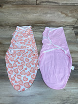 2pk Swaddle Wraps Pink sz 0-3m