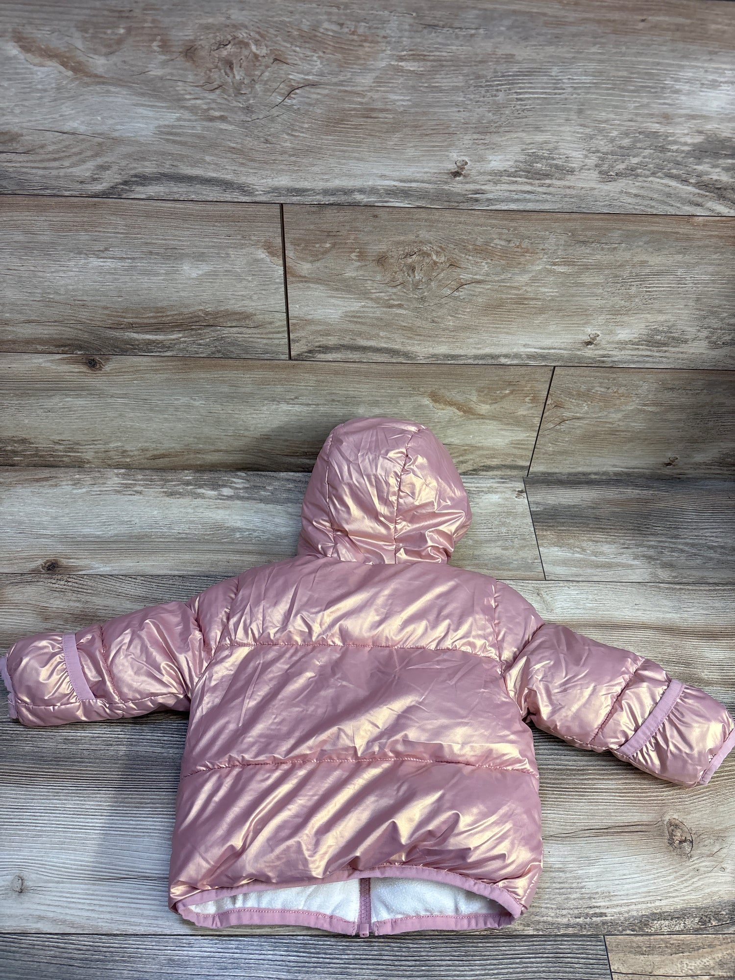 Swiss Tech Heavyweight Puffer Jacket Metallic Pink sz 18m
