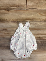 Old Navy Star Print Denim Bubble Shortalls White sz 18-24m