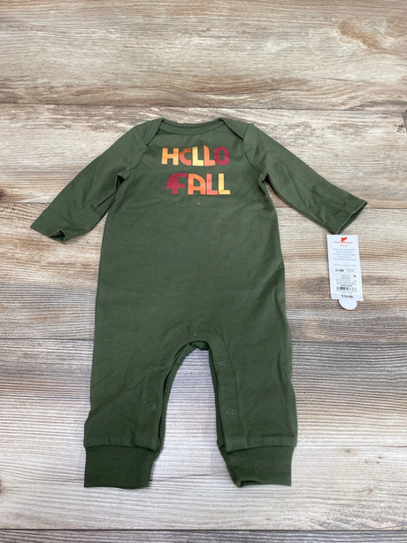 NEW Cat & Jack Hello Fall Coverall Green sz 0-3m - Me n Mommy To Be