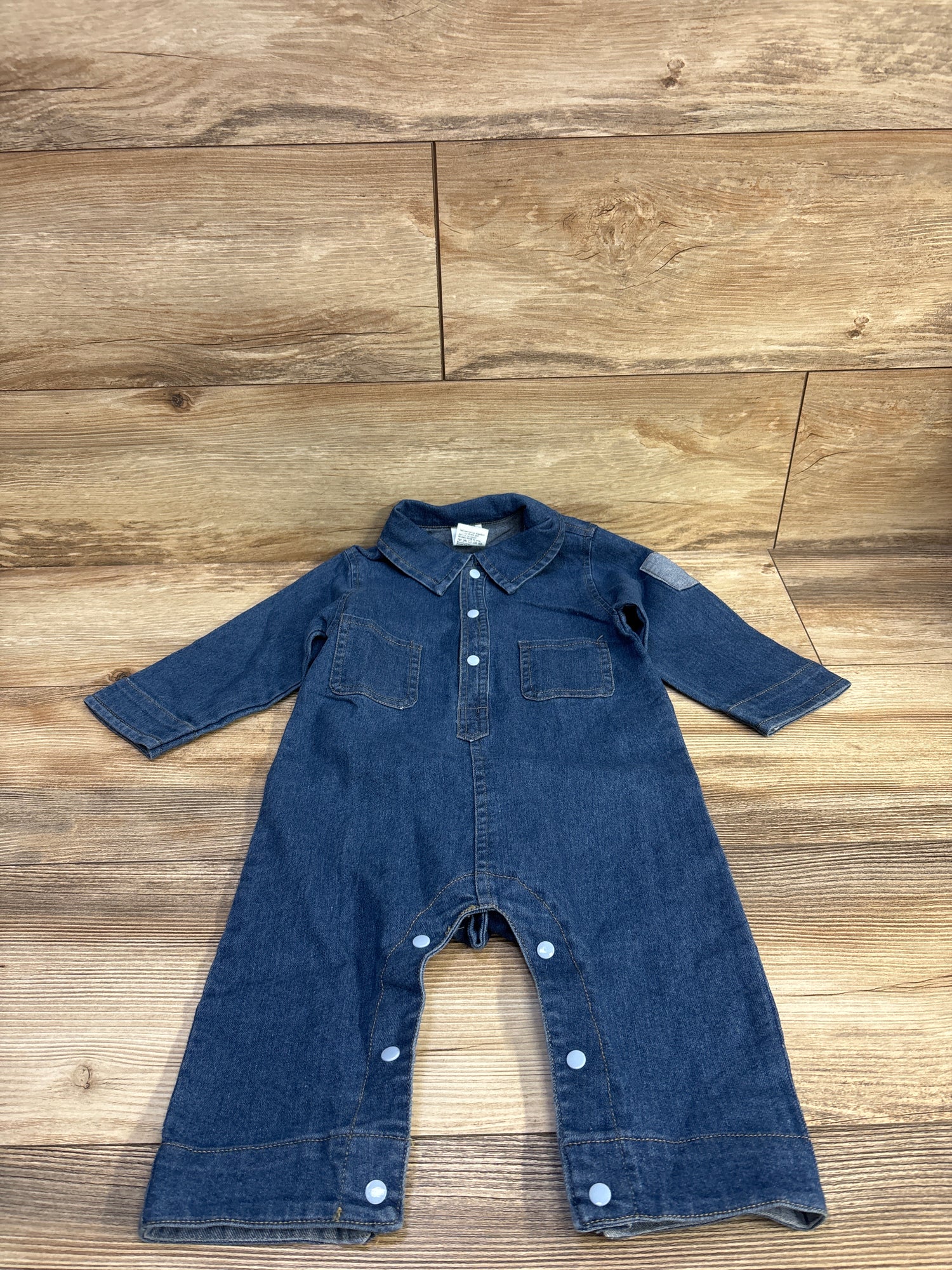 Denim Polo Coverall Blue sz 12-18m
