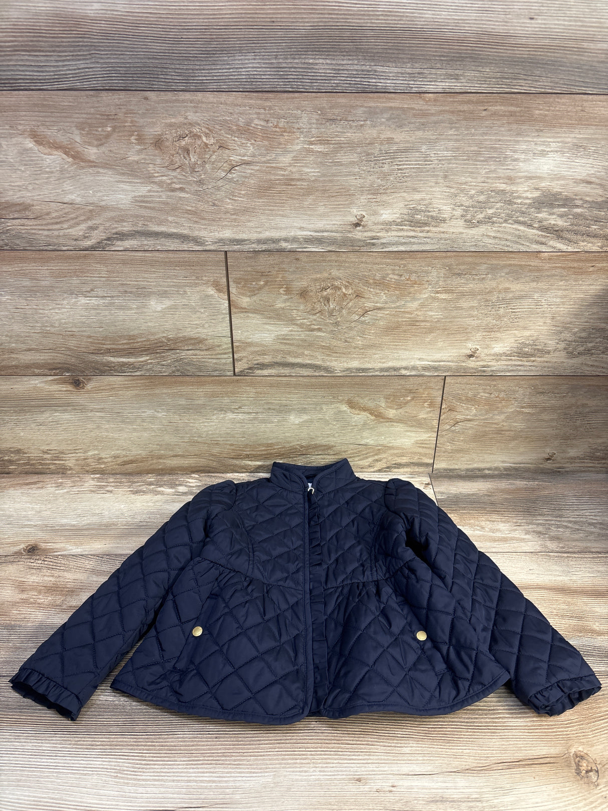 Janie & Jack Quilted Peplum Barn Jacket Navy sz 3-4T