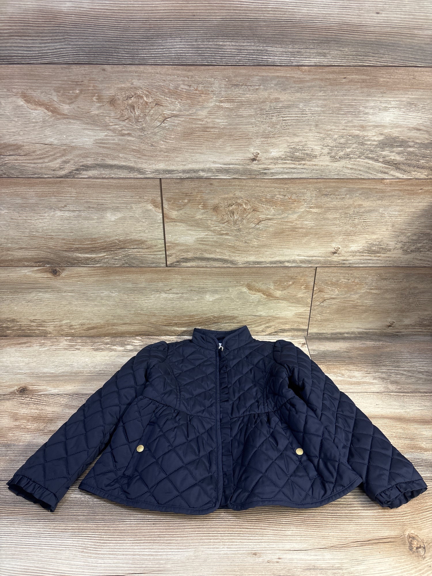 Janie & Jack Quilted Peplum Barn Jacket Navy sz 3-4T