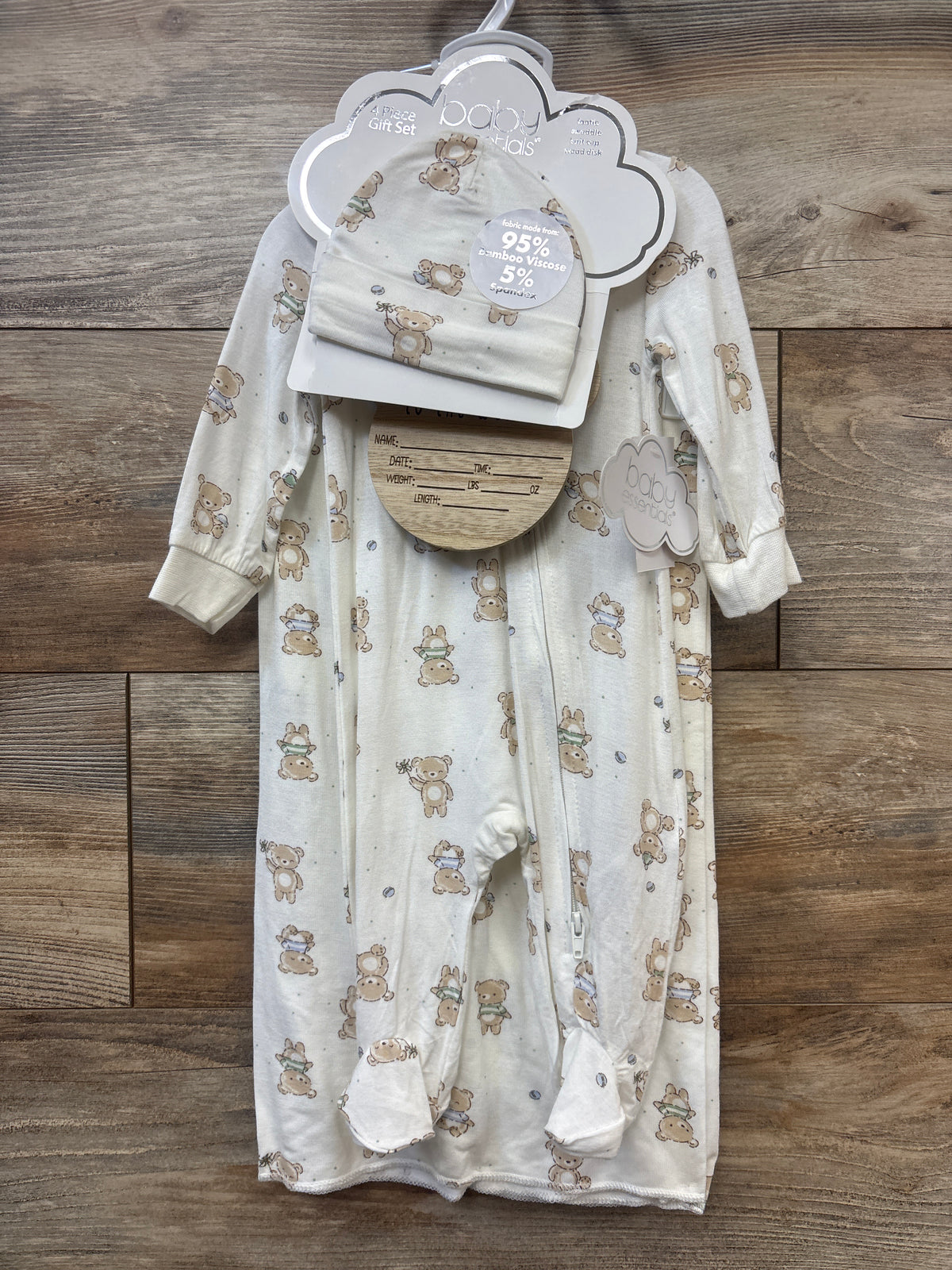 NEW Baby Essentials 4pc Layette Gift Set White sz 3m