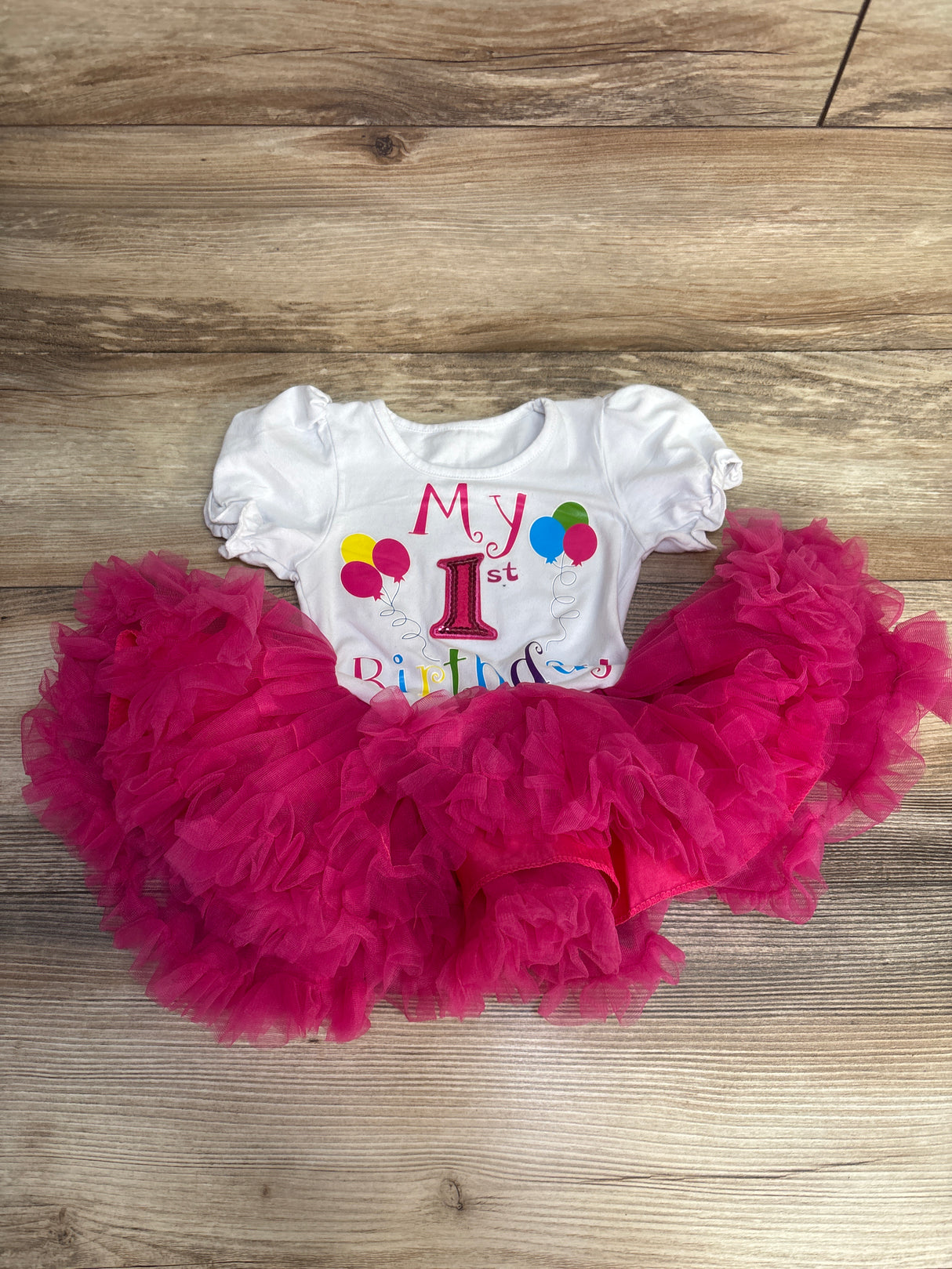 My 1st Birthday Tutu Shirt White sz 12-18m