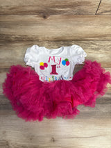My 1st Birthday Tutu Shirt White sz 12-18m