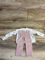 NEW Little Planet Organic 2pc Floral Sweater Set Cream sz 18m