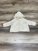 Baby Gap Bear Garter Hooded Cardigan Cream  sz 3-6m