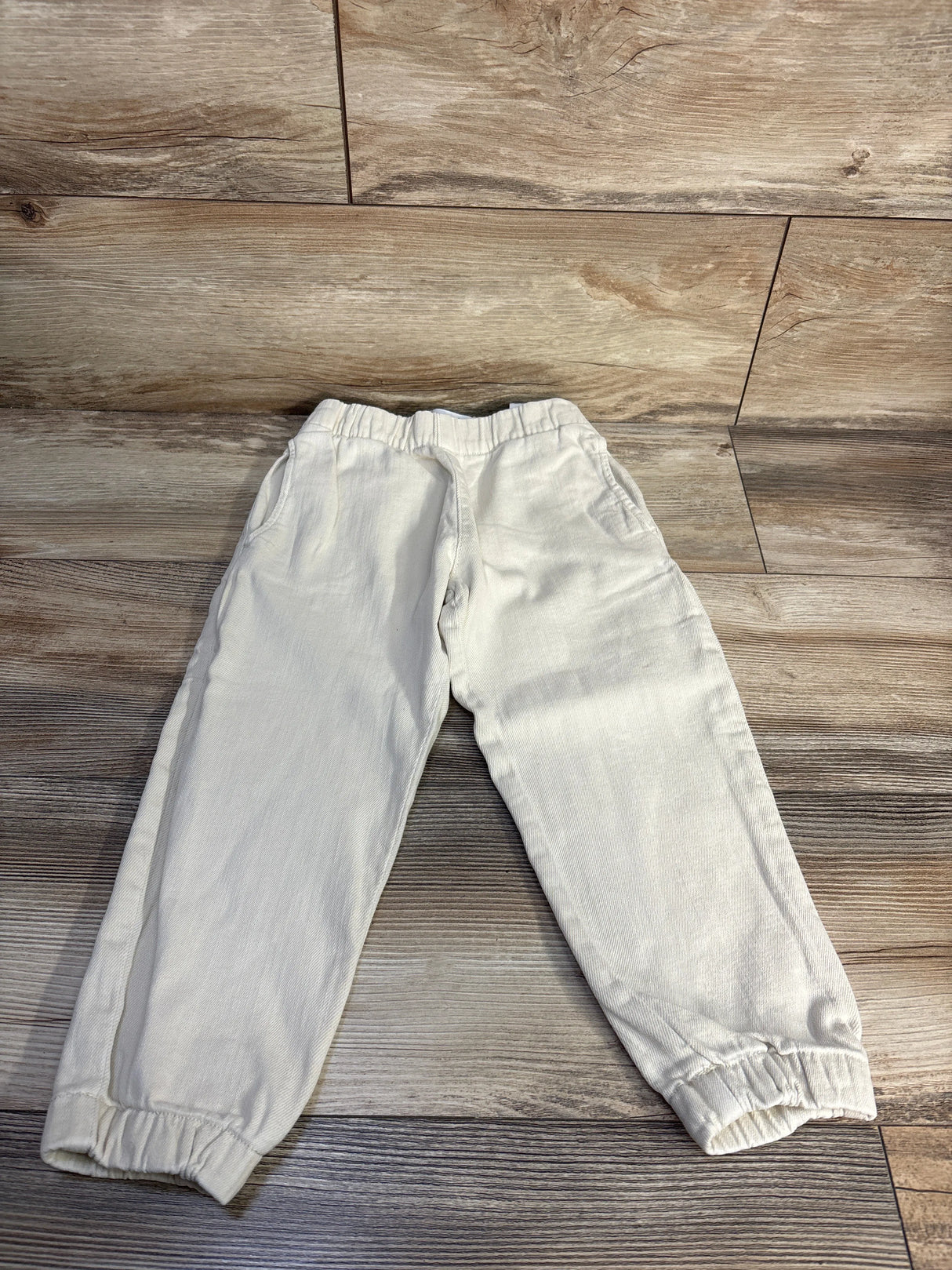 NEW Zara Pull On Joggers Ivory sz 4-5T