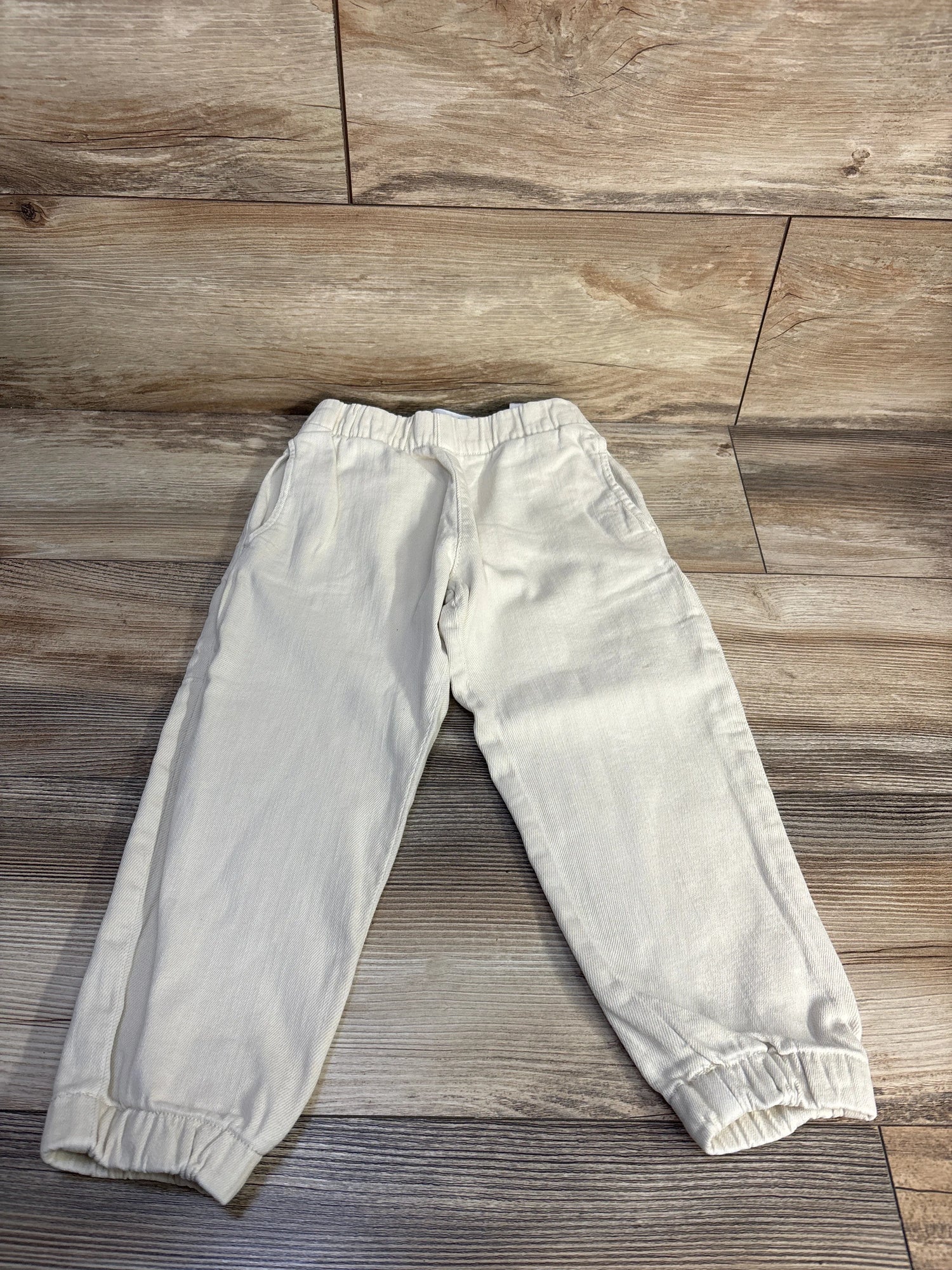 NEW Zara Pull On Joggers Ivory sz 4-5T