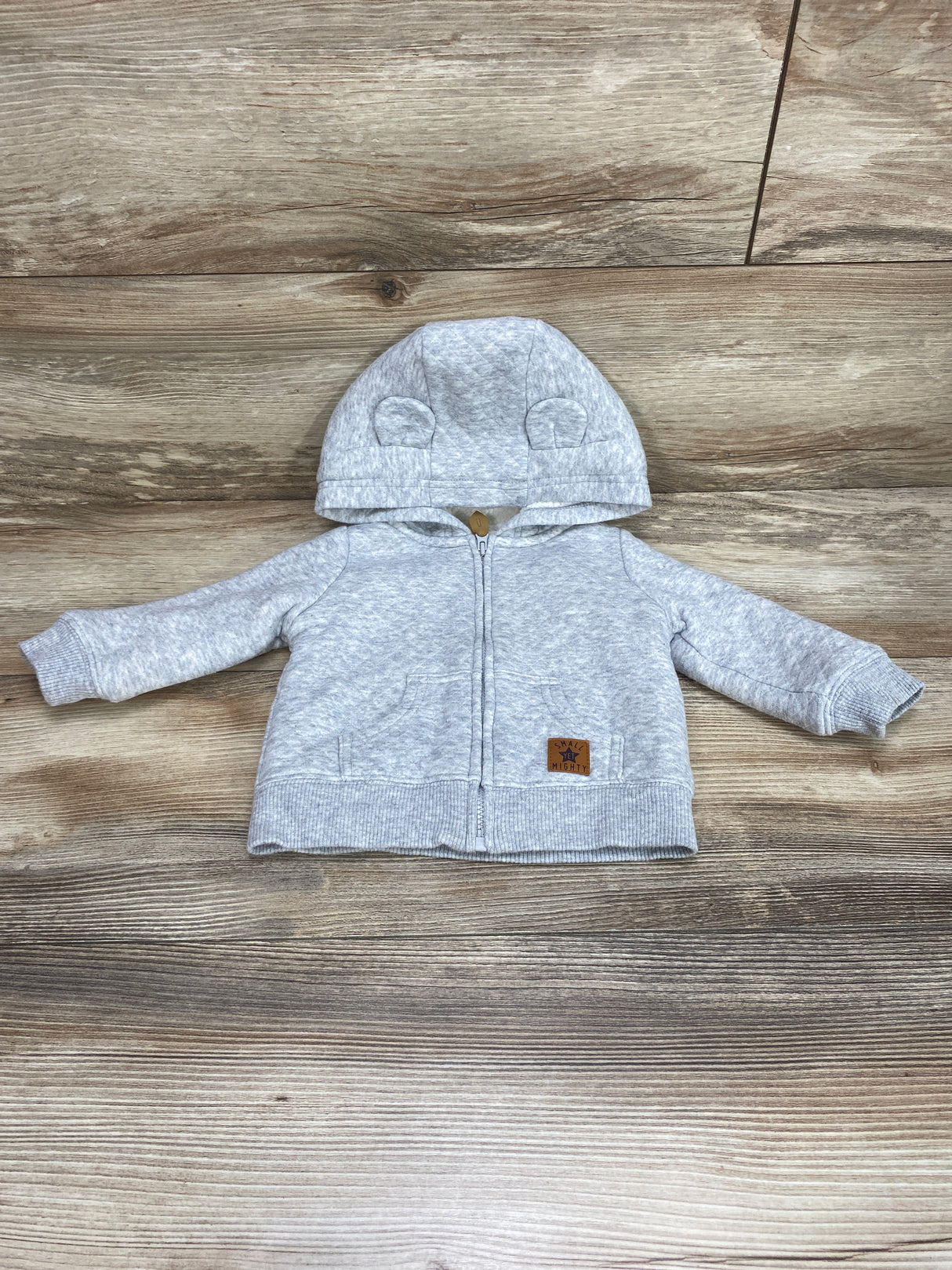 Simple Joys Sherpa Lined Full Zip Hoodie Grey sz 3-6m