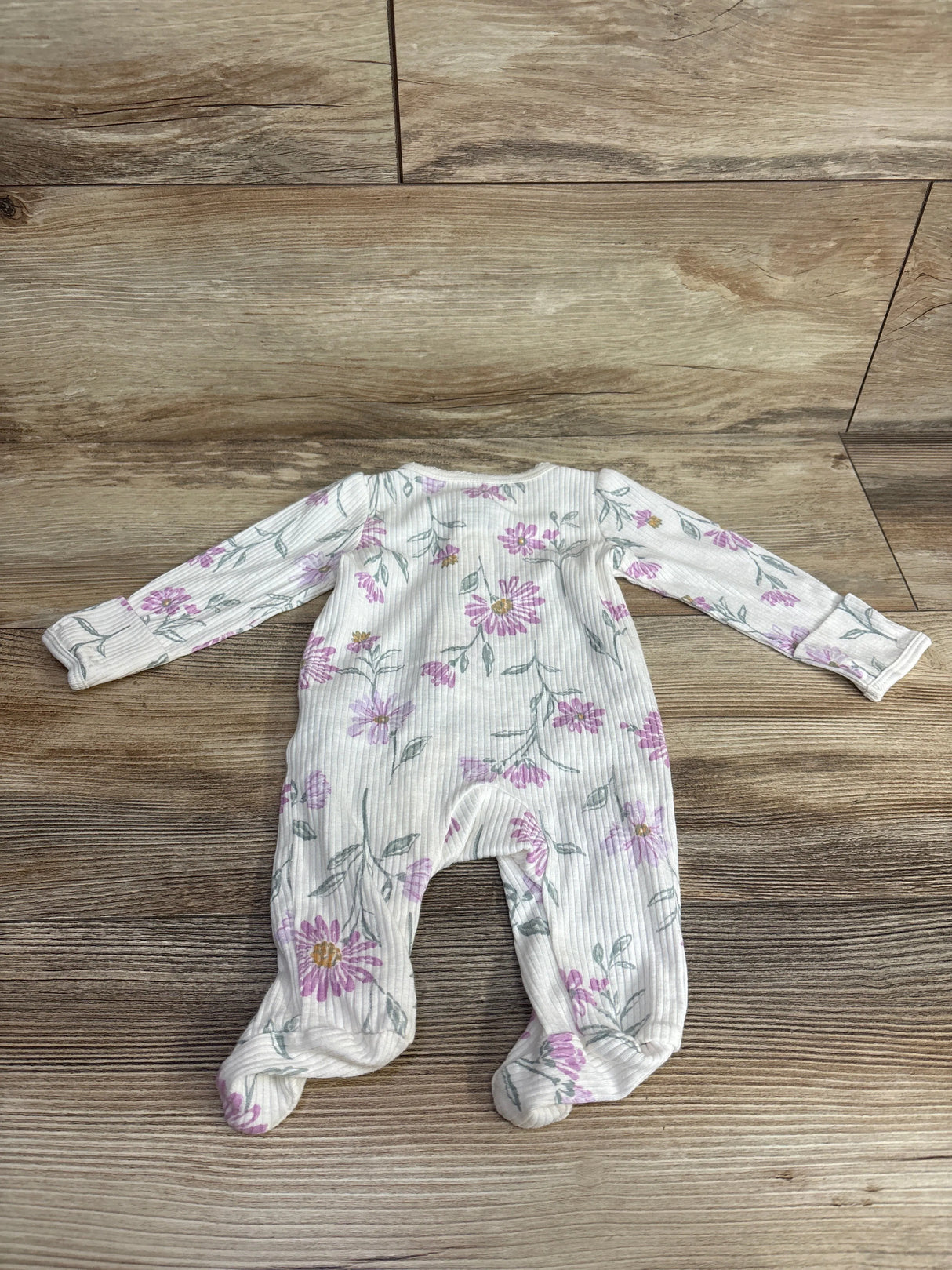 Carter's Floral Ribbed Sleeper Ivory sz Newborn