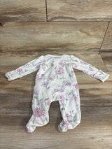 Carter's Floral Ribbed Sleeper Ivory sz Newborn