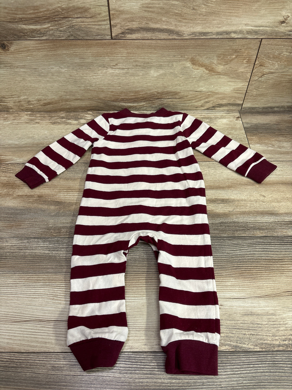 Cat & Jack Striped Button-Front Coverall Maroon sz 12m