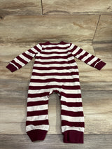 Cat & Jack Striped Button-Front Coverall Maroon sz 12m