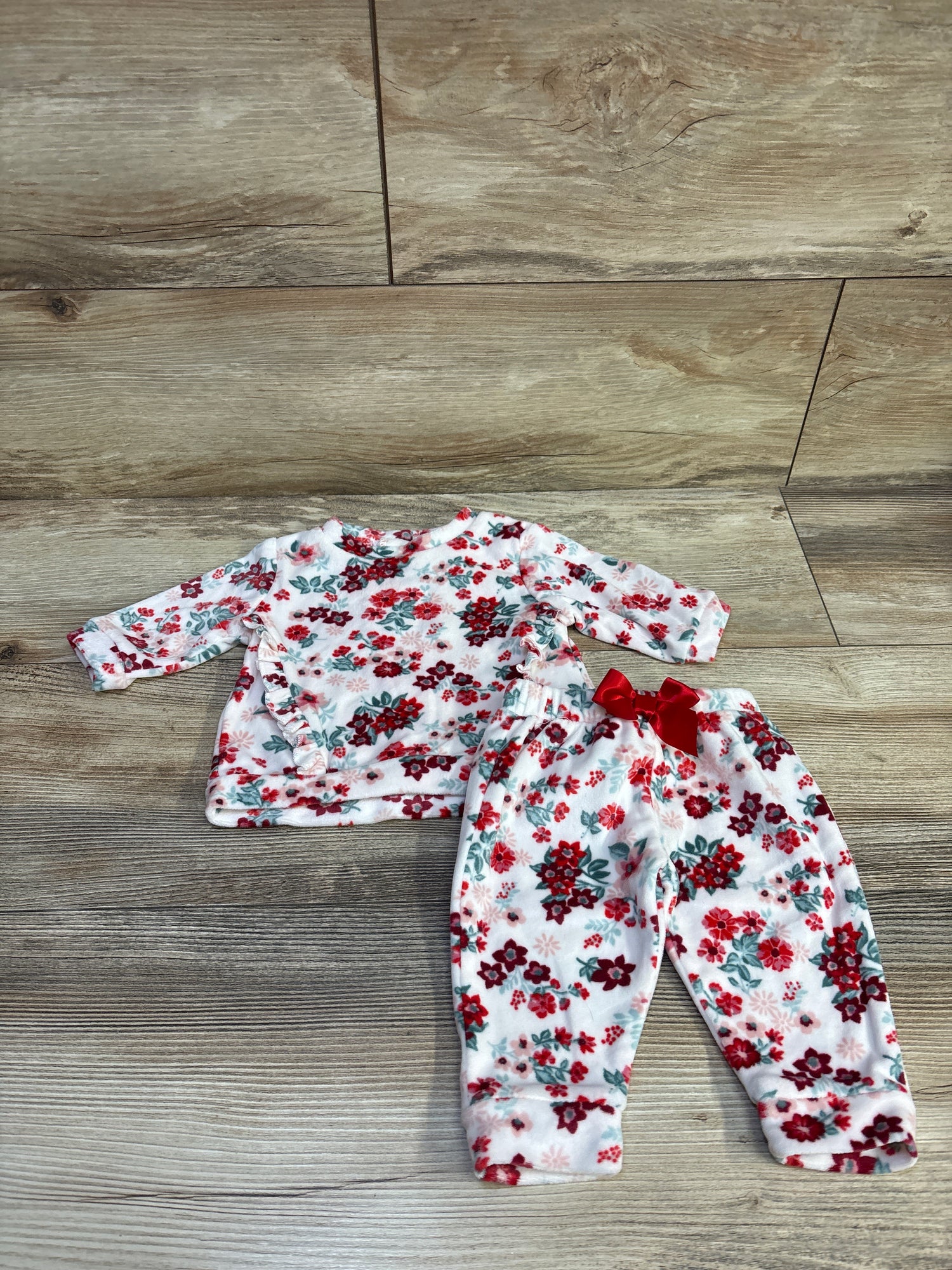 Little Lass 2pc Velour Shirt & Pants Set White sz 0/3m
