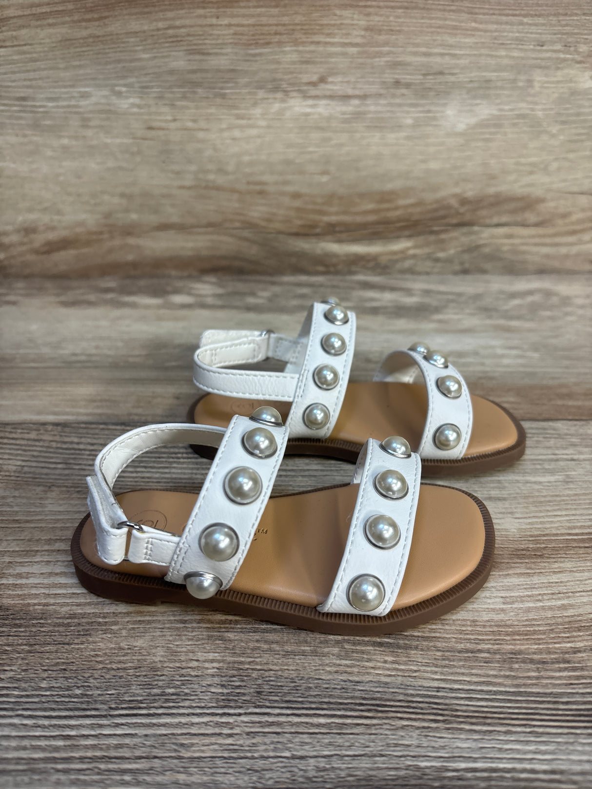 Cat & Jack Selene Pearl Sandals White sz 6c