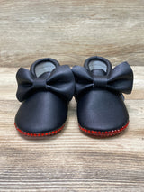 Moccasin With Red Bottom Rhinestone Black/Red Sz 3c