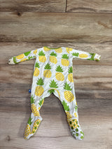 Kickee Pants Bamboo Pineapple Snap Footie White sz 0-3m