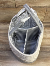 KiddyCare Diaper Caddy Organizer Woven Basket, Grey
