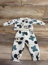 Disney Baby 2pc Ribbed Mickey Mouse Sweatshirt & Bottoms Set Ivory sz 0-3m