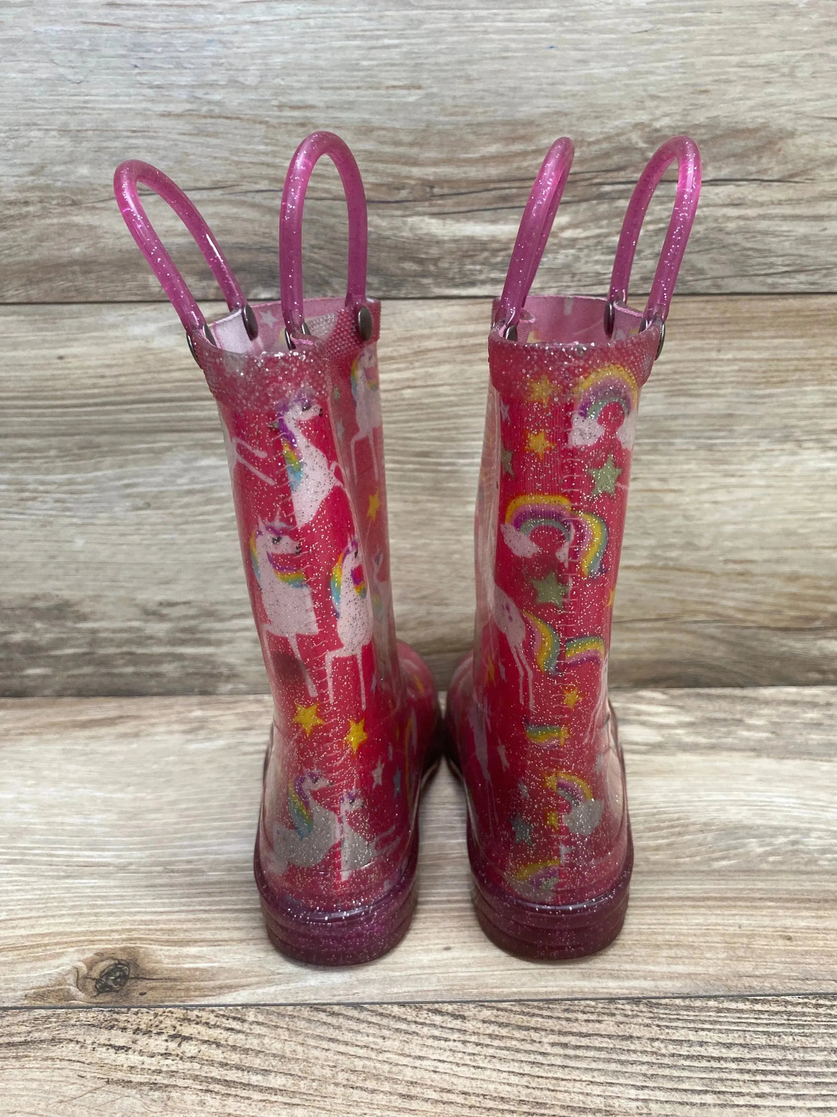 Member's Mark Girl's Unicorn Light Up Rain Boots Pink Sz 7c/8c