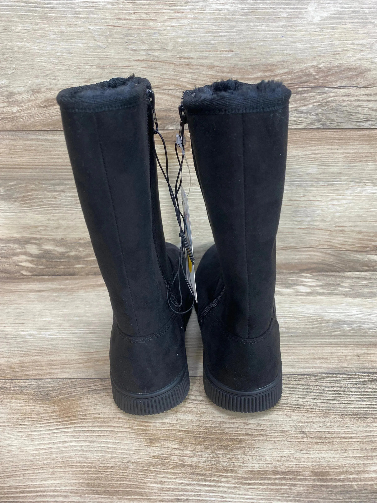 NEW Cat & Jack Natalia Tall Shearling Style Boots Black sz 1Y